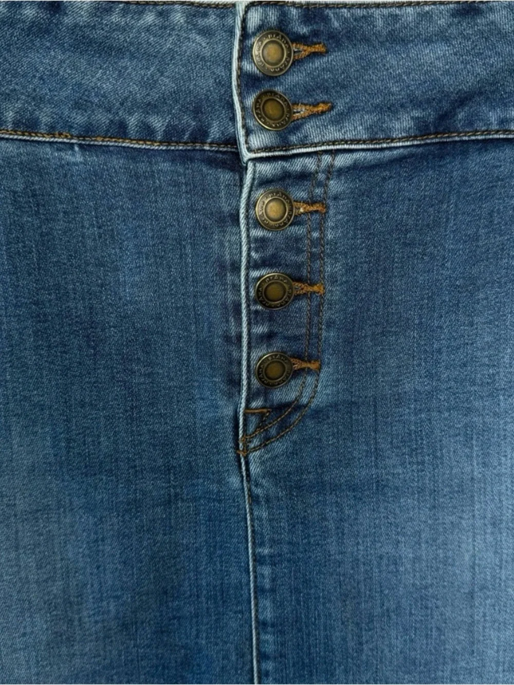 prAna Aubrey Denim Pencil Skirt Button Fly Size 10